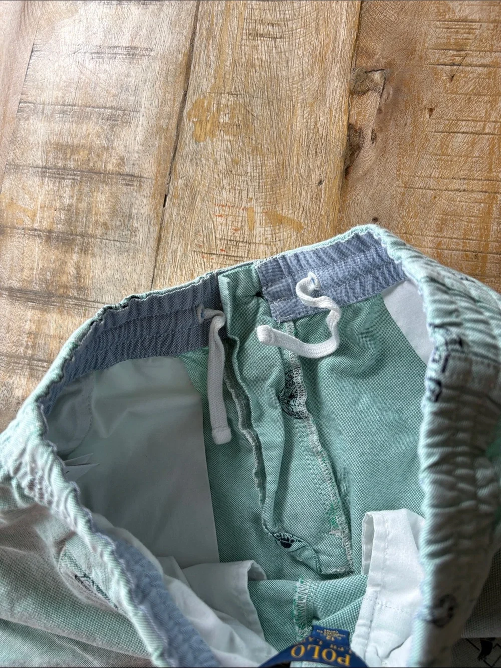 Ralph Lauren Mint Green Logo Print Shorts size 12